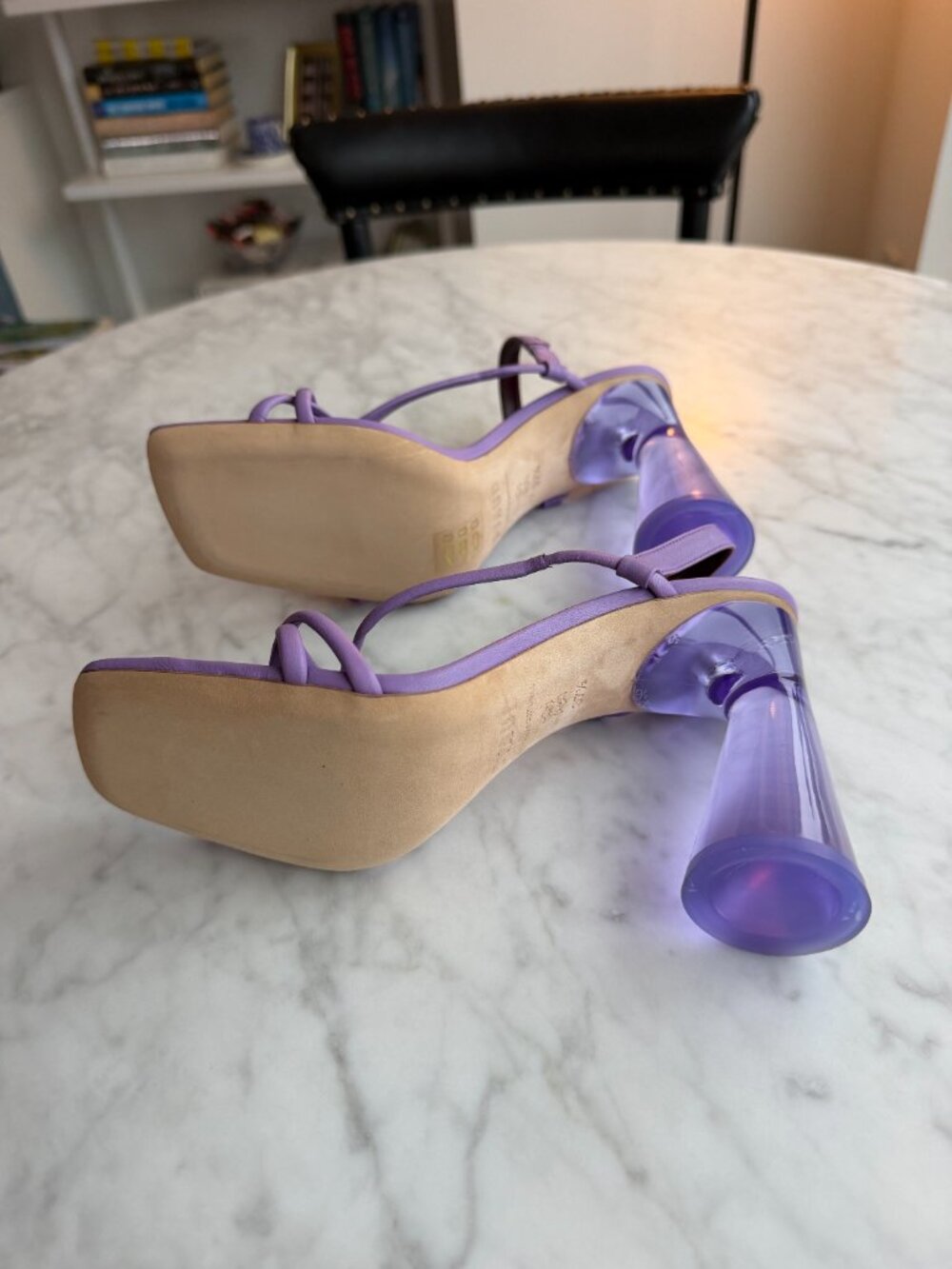 Staud Leanne Knotted Leather Sandal in Lilac - Picture 5 of 6